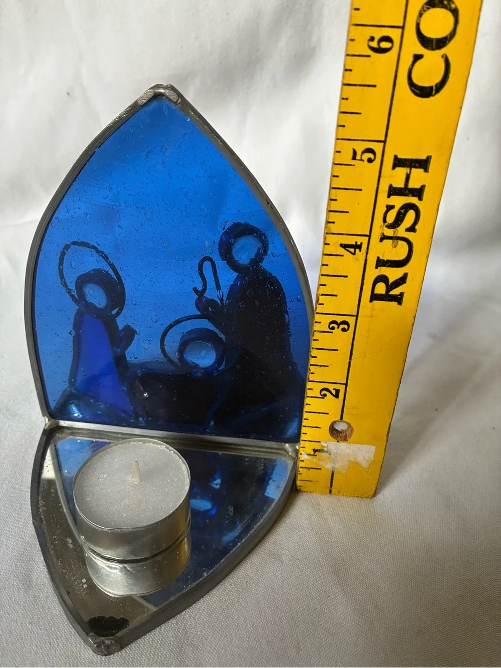 Stained Glass Blue Nativity Scene Home Accent - Unbranded